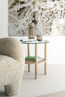 Glazen Bijzettafels-Eleonora Cleo Bijzettafel Naturel
