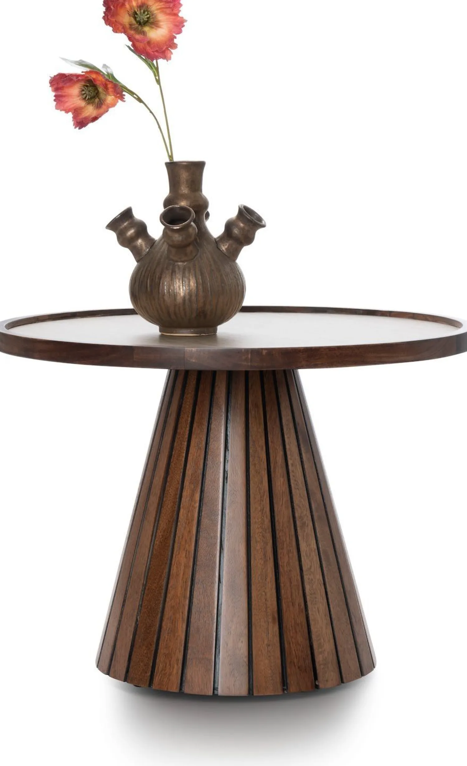 Houten Bijzettafels|Ronde Bijzettafels-COCO maison Cleo Bijzettafel Bruin