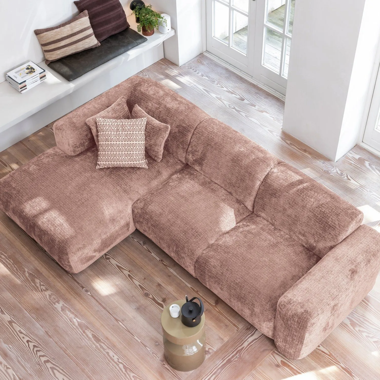 Hoekbanken-WOOOD Cloud Hoekbank Taupe