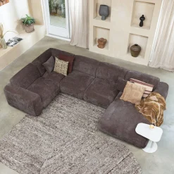 Hoekbanken-WOOOD Cloud U-bank Warm Brown