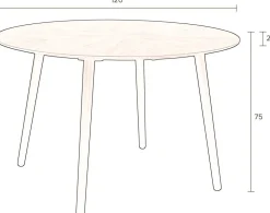 Houten Eettafels|Ronde Eettafels-Dutchbone Clover Rond Eettafel Bruin