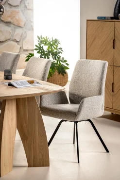 Draaibare Eetkamerstoelen|Eetkamerstoelen Met Armleuning-Feelings Wonen Cody Draaibaar Armstoel Clay