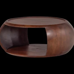 Houten Salontafels|Ronde Salontafels-WOOOD Cole Salontafel Bruin
