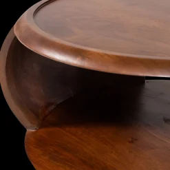 Houten Salontafels|Ronde Salontafels-WOOOD Cole Salontafel Bruin