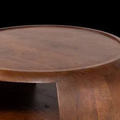 Houten Salontafels|Ronde Salontafels-WOOOD Cole Salontafel Bruin