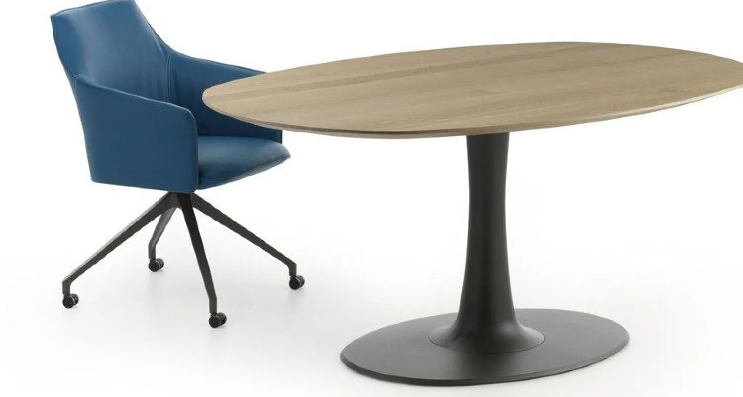 Ronde Eettafels-Leolux Columna Eettafel Zwart