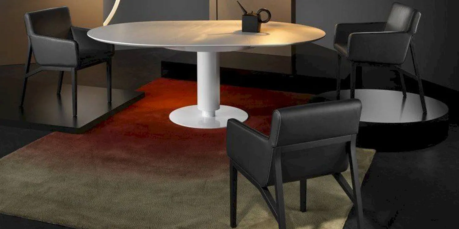 Ronde Eettafels-Leolux Columna Eettafel Zwart