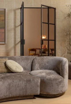Elementenbanken-WOOOD Combi-Popular Fauteuil + Poef Elementenbank Taupe