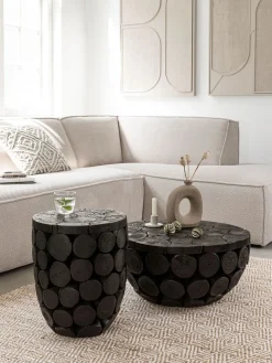 Houten Salontafels|Ronde Salontafels-MUST Living Cone Salontafel Zwart