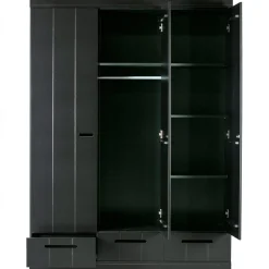 Opbergkasten|Opbergkasten-WOOOD Connect 3-deurs Opbergkast Black