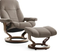 Relaxfauteuils-Stressless Consul Relaxfauteuil + Hocker Light Grey