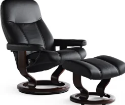 Relaxfauteuils-Stressless Consul Relaxfauteuil + Hocker Light Grey