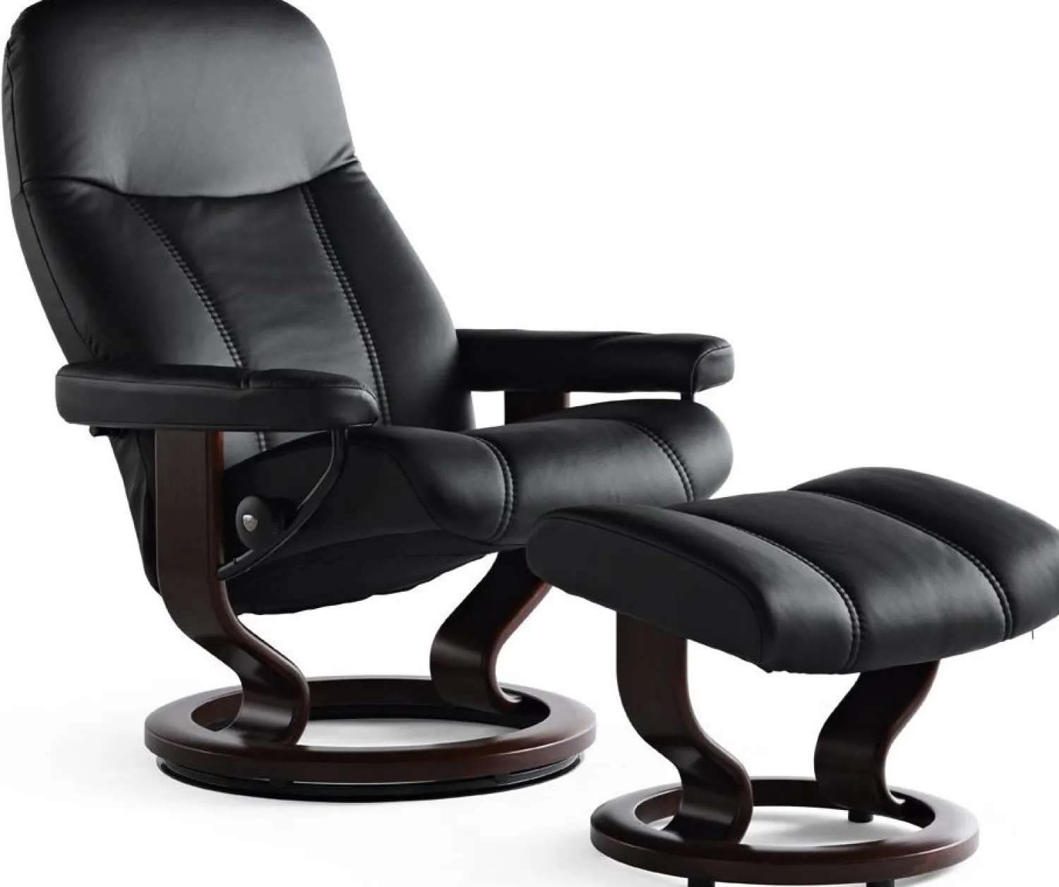 Relaxfauteuils-Stressless Consul Relaxfauteuil + Hocker Light Grey