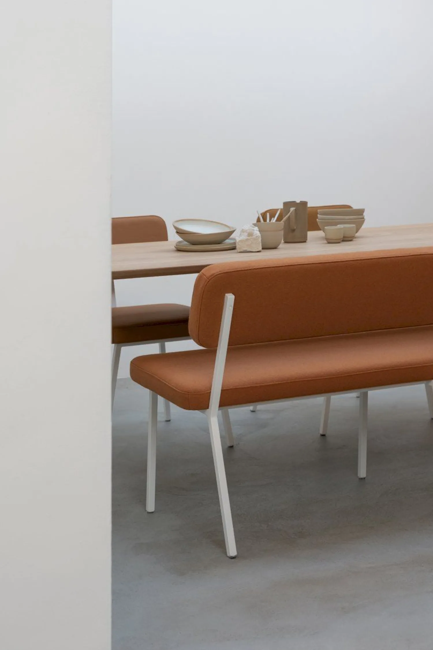 Stoffen Eetkamerbanken-Studio HENK Coode Eetkamerbank Beige