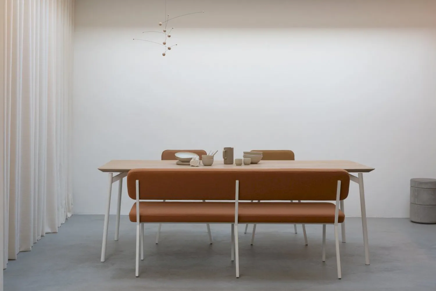 Stoffen Eetkamerbanken-Studio HENK Coode Eetkamerbank Beige