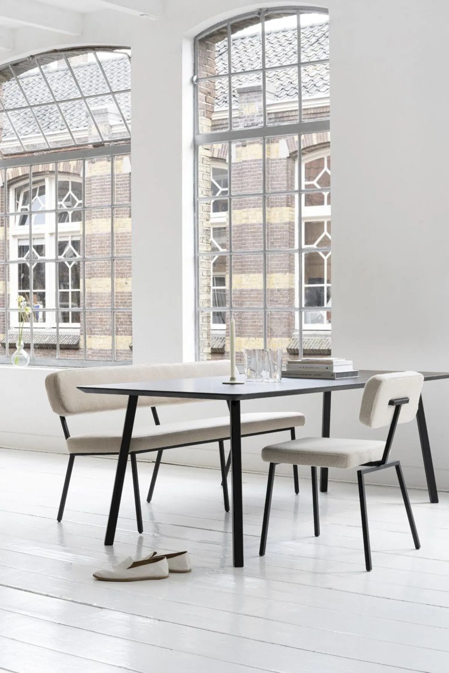 Stoffen Eetkamerbanken-Studio HENK Coode Eetkamerbank Beige