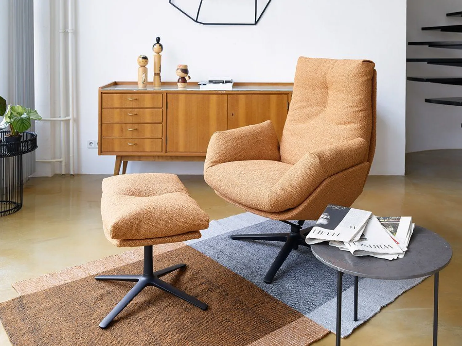 Design Fauteuils-COR dia Lounge Draaifauteuil Grijs