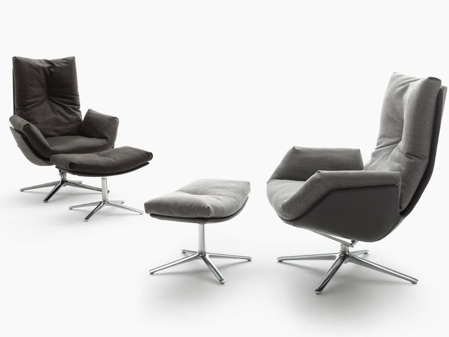 Design Fauteuils-COR dia Lounge Draaifauteuil Grijs