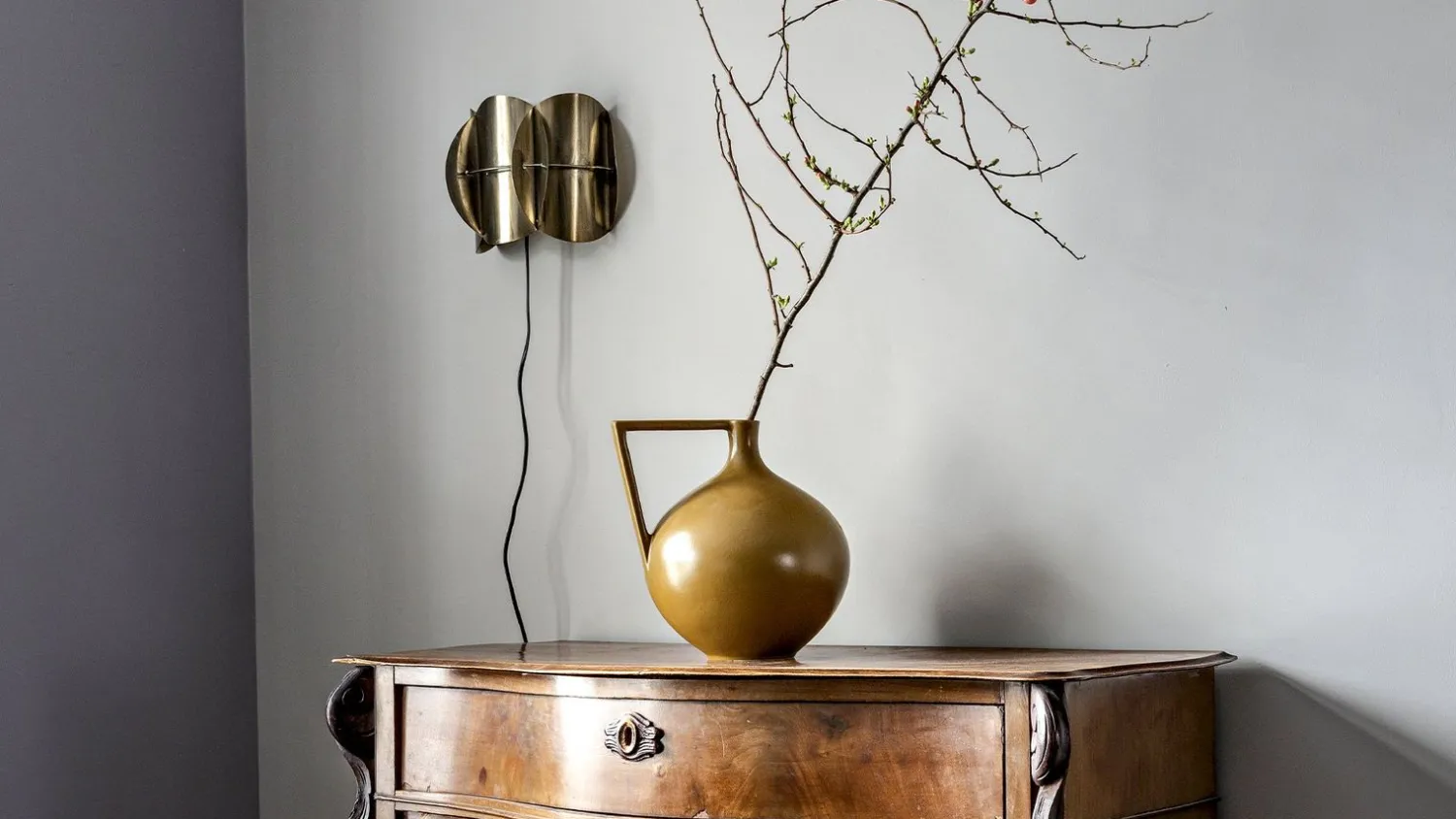 Wandlampen|Wandlampen-Dutchbone Corridor Wandlamp Antique Brass