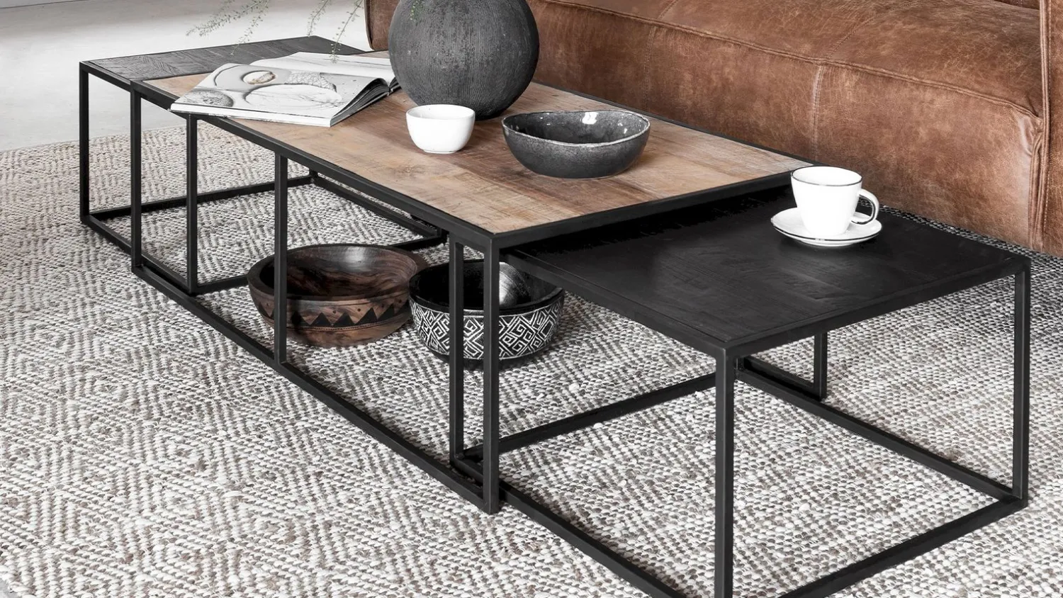 Houten Salontafels-DTP Home Cosmo Salontafelset Bruin