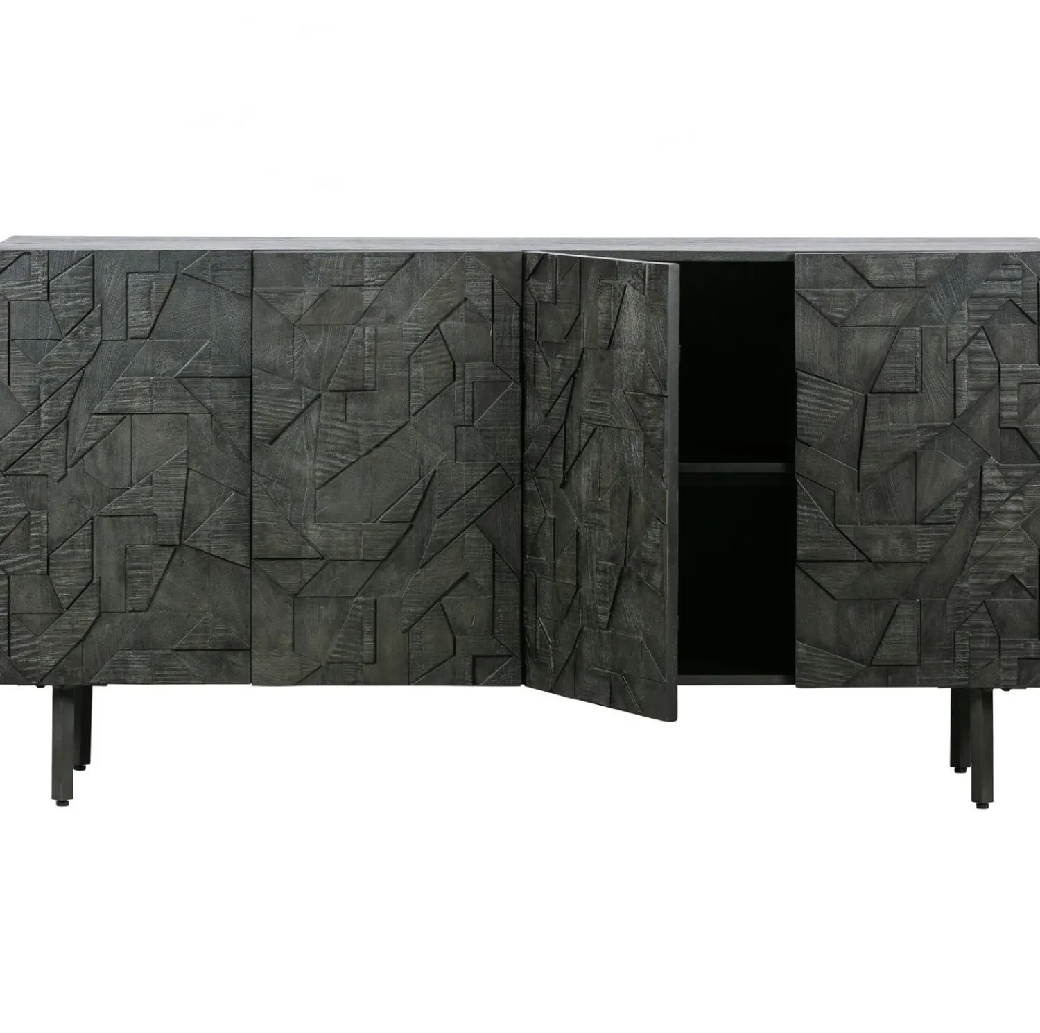Dressoirs-WOOOD Counter Dressoir Zwart