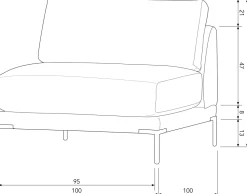 Elementenbanken-vtwonen Couple Lounge Links Elementenbank Chocolate Brown