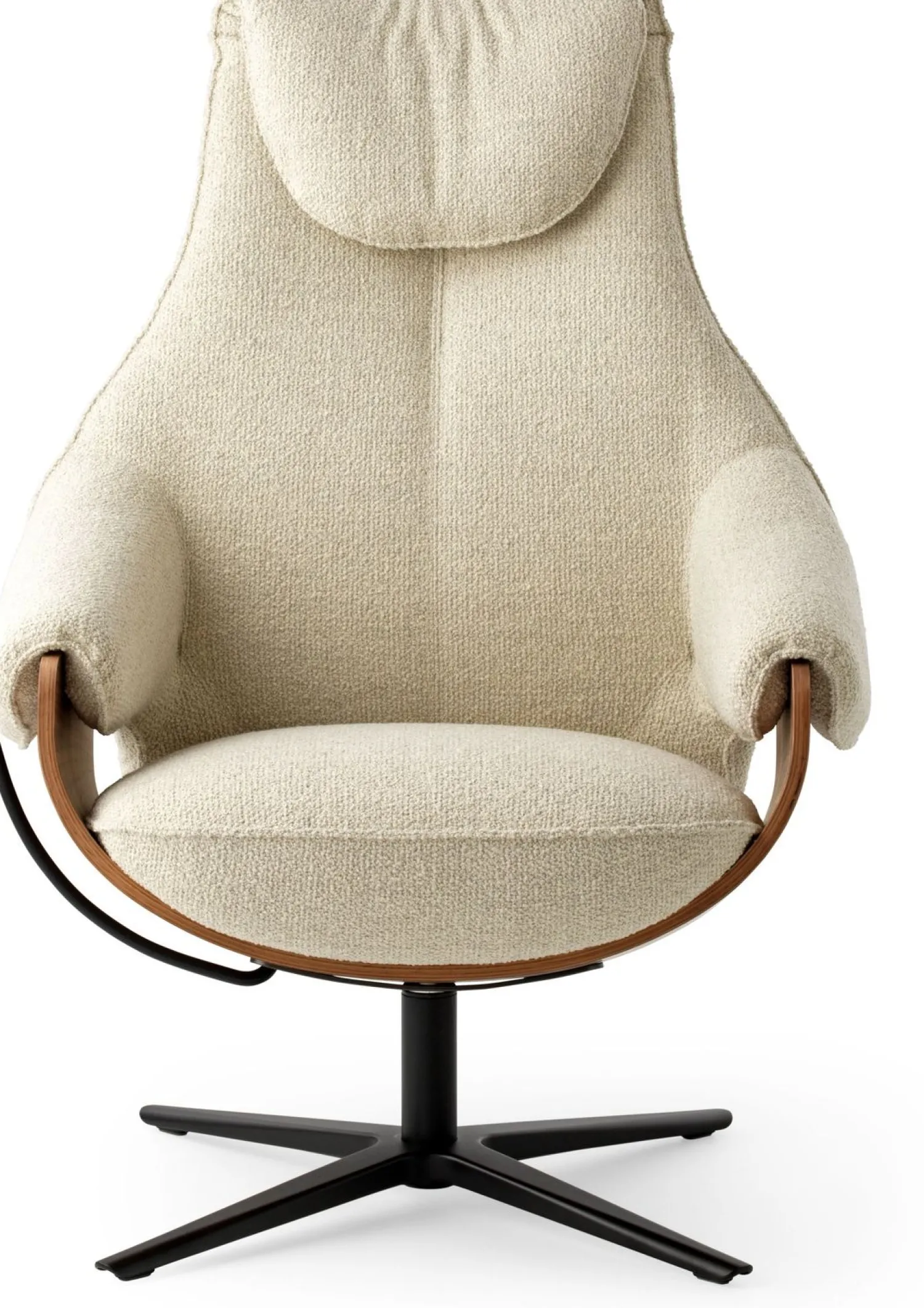 Design Fauteuils-Leolux Cream Plus Fauteuil Cream, Walnut