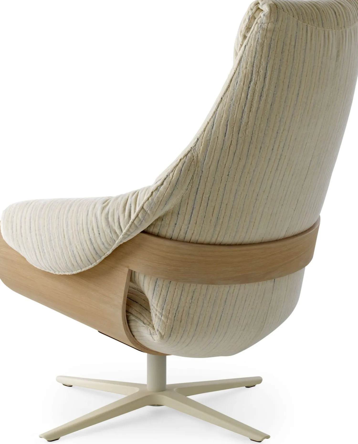 Design Fauteuils-Leolux Cream Plus Fauteuil Cream, Walnut