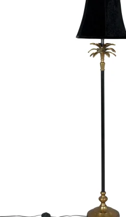Industriële Vloerlampen|Vloerlampen-Dutchbone Cresta Vloerlamp Zwart, goud