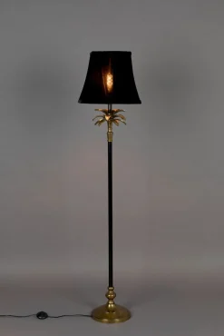 Industriële Vloerlampen|Vloerlampen-Dutchbone Cresta Vloerlamp Zwart, goud