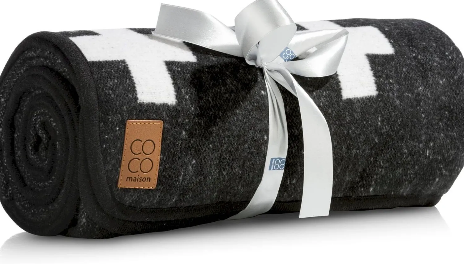Sierkussens & Plaids-COCO maison Cross Plaid zwart