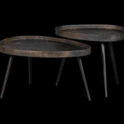 Houten Bijzettafels|Industriële Bijzettafels-WOOOD Crude Bijzettafel Antique Bronze