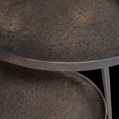 Houten Bijzettafels|Industriële Bijzettafels-WOOOD Crude Bijzettafel Antique Bronze