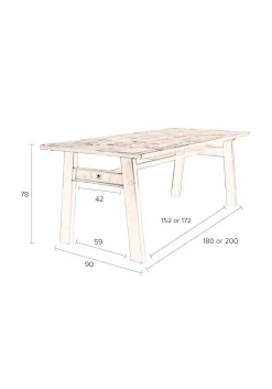 Houten Eettafels|Rechthoekige Eettafels-Dutchbone Crude Eetkamertafel