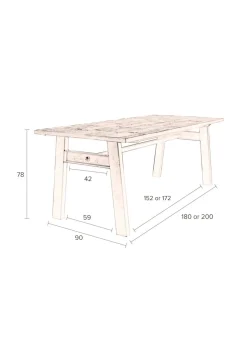 Houten Eettafels|Rechthoekige Eettafels-Dutchbone Crude Eetkamertafel