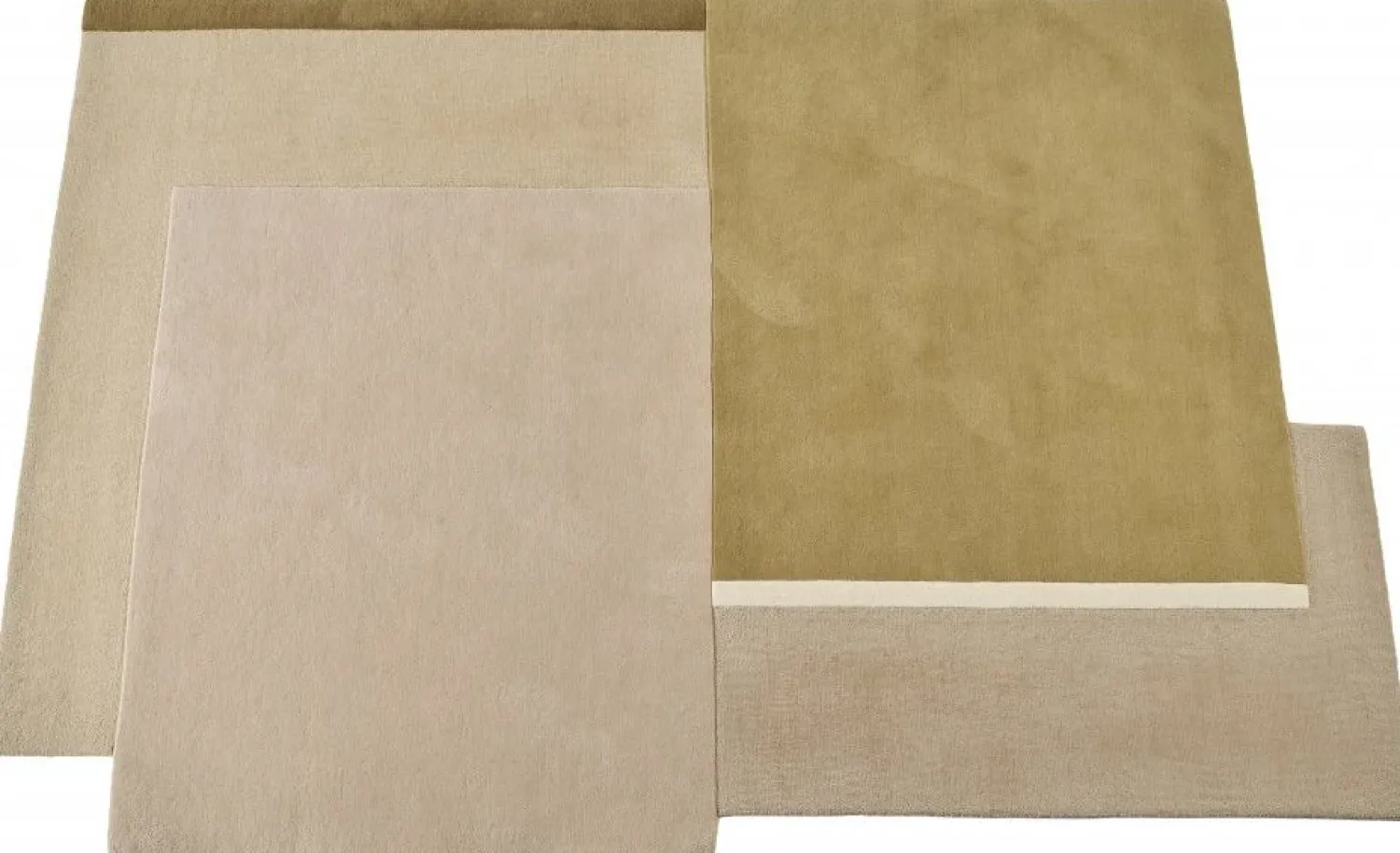 Vloerkleden|Wollen Vloerkleden-Montèl Cubes Vloerkleed Beige, Mustard