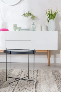 Glazen Bijzettafels|Ronde Bijzettafels-Zuiver Cupid Bijzettafel Black