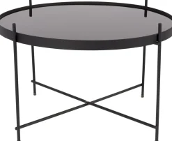 Glazen Bijzettafels|Ronde Bijzettafels-Zuiver Cupid L Bijzettafel Black