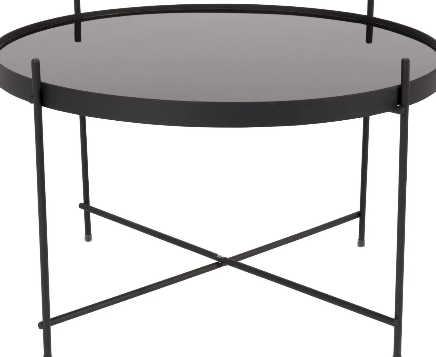 Glazen Bijzettafels|Ronde Bijzettafels-Zuiver Cupid L Bijzettafel Black