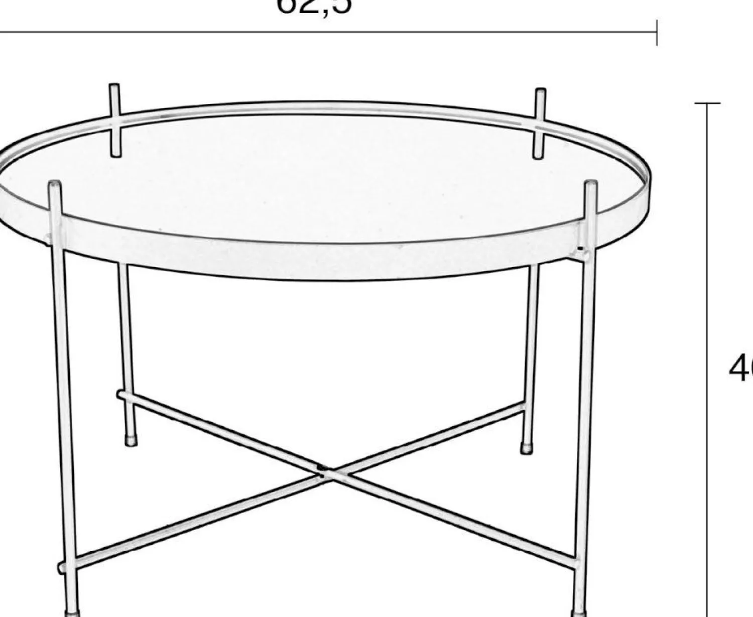 Glazen Bijzettafels|Ronde Bijzettafels-Zuiver Cupid L Bijzettafel Black