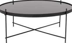 Glazen Bijzettafels|Ronde Bijzettafels-Zuiver Cupid XXL Bijzettafel Black