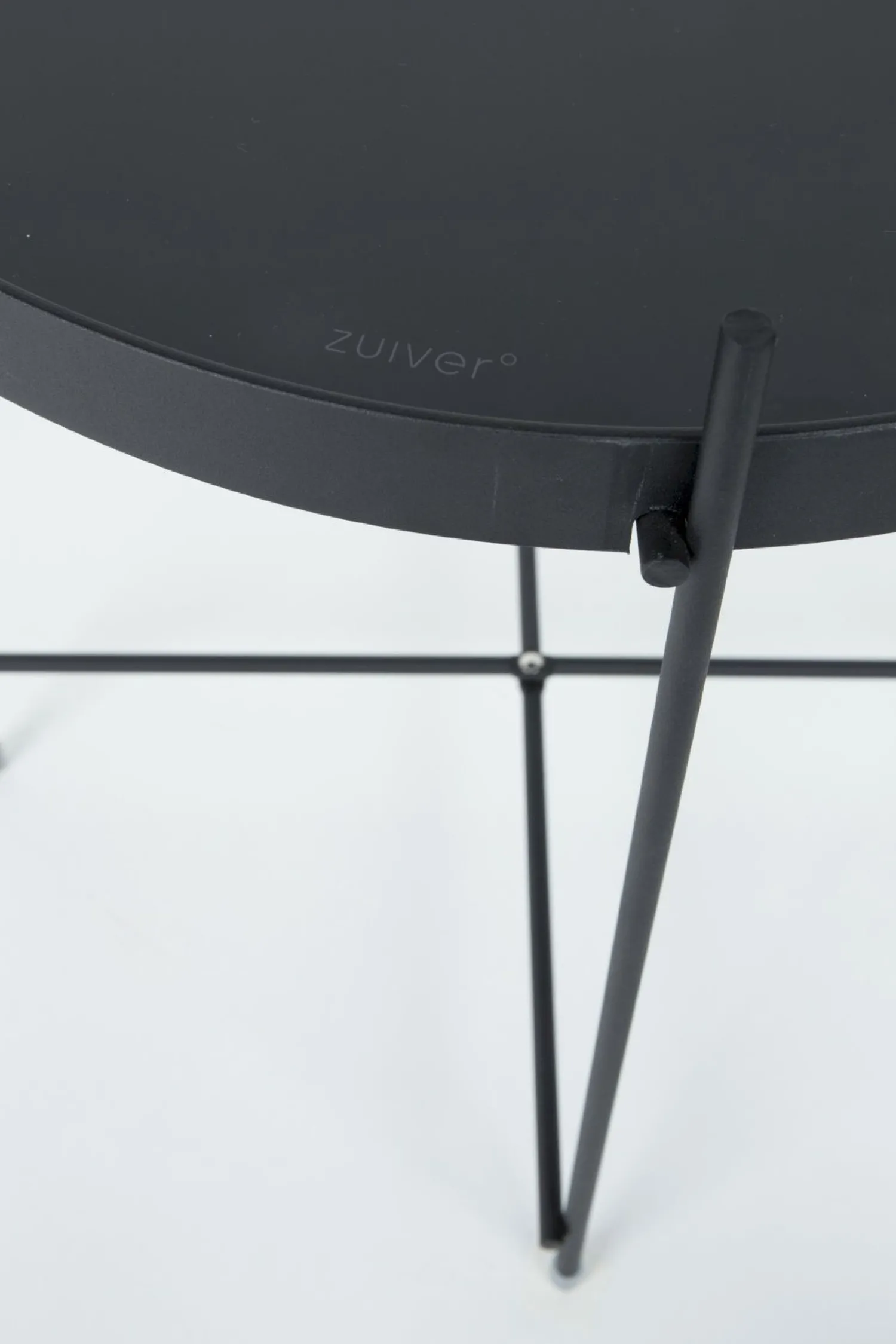 Glazen Bijzettafels|Ronde Bijzettafels-Zuiver Cupid XXL Bijzettafel Black