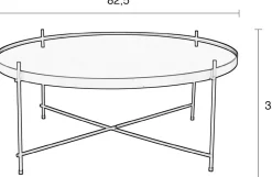Glazen Bijzettafels|Ronde Bijzettafels-Zuiver Cupid XXL Bijzettafel Black