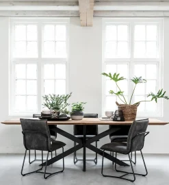 Houten Eettafels|Rechthoekige Eettafels-DTP Home Curves Eettafel Naturel
