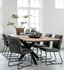 Houten Eettafels|Rechthoekige Eettafels-DTP Home Curves Eettafel Naturel