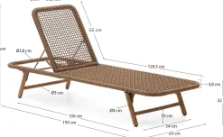 Tuinstoelen-Kave Home Dandara Ligstoel Bruin
