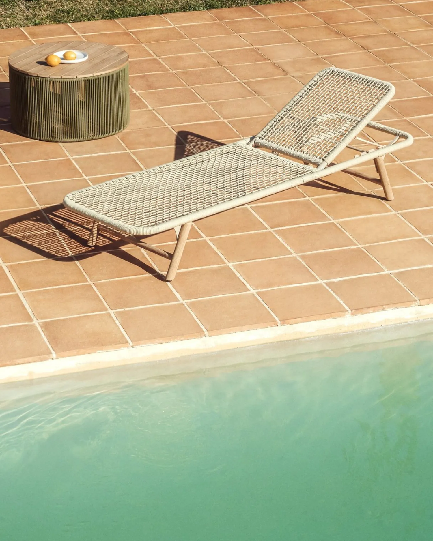 Tuinstoelen-Kave Home Dandara Ligstoel Ecru