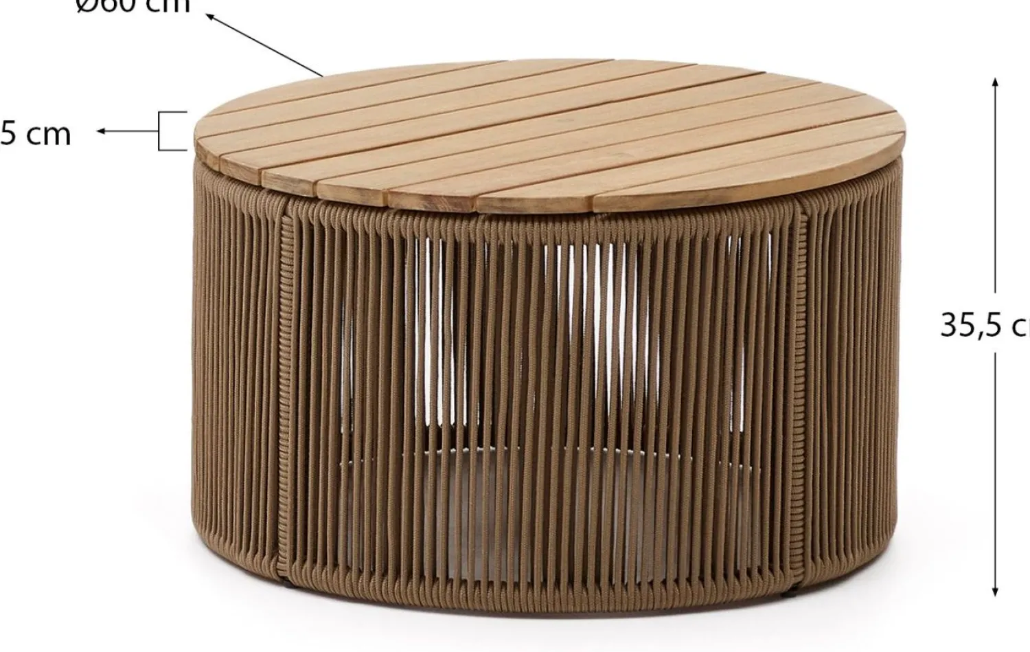 Tuintafels|Houten Salontafels-Kave Home Dandara Salontafel Naturel