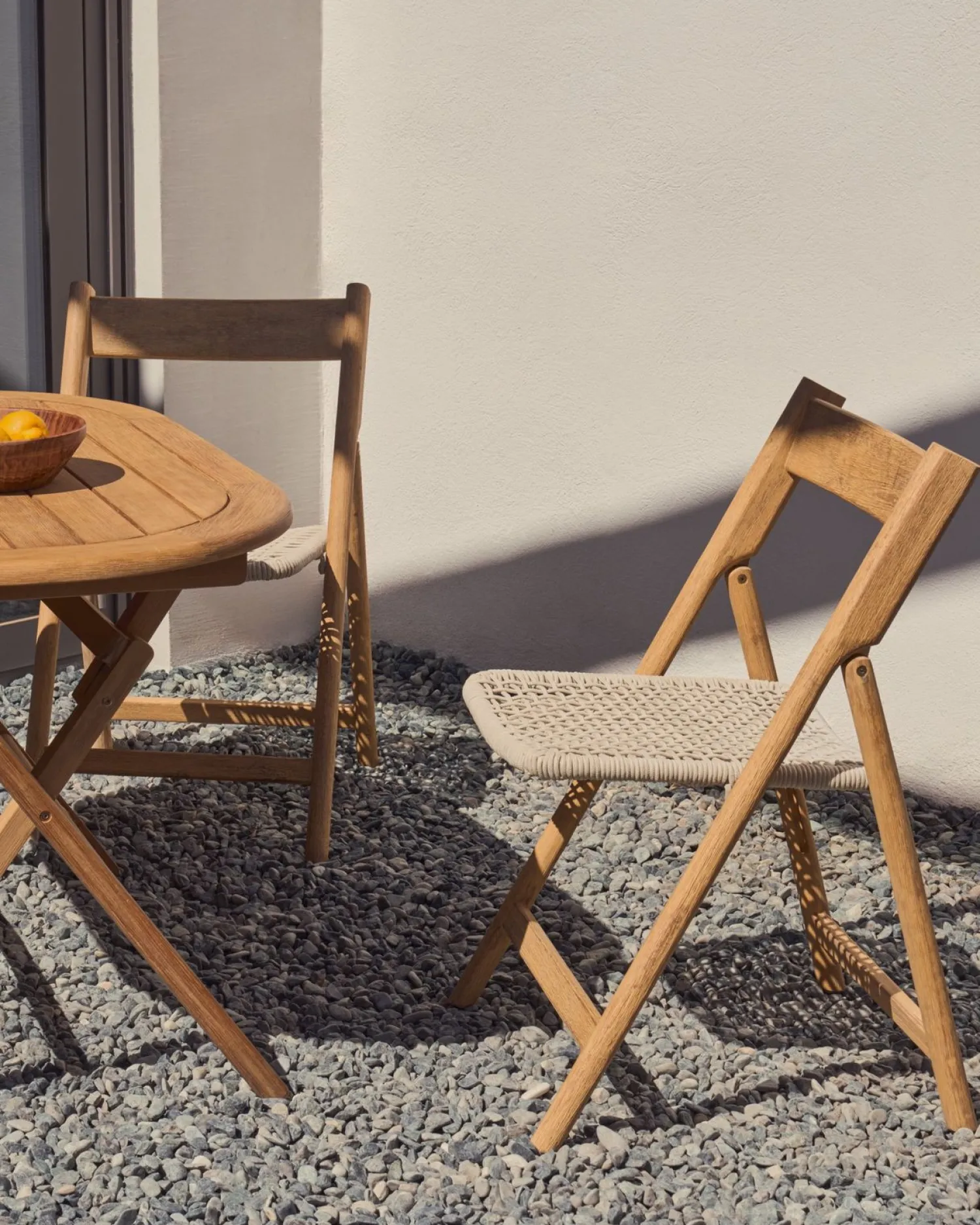 Tuinstoelen-Kave Home Dandara Tuinstoel Wit, Naturel
