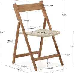 Tuinstoelen-Kave Home Dandara Tuinstoel Wit, Naturel